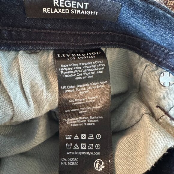 Liverpool Los Angeles Regent Relaxed straight fit men's jeans  32/30 - Picture 8 of 8